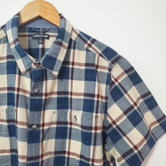 Toad&Co Other - Toad&Co Organic Cotton Shoet Sleeve Plaid Button Down Shirt Mens Large